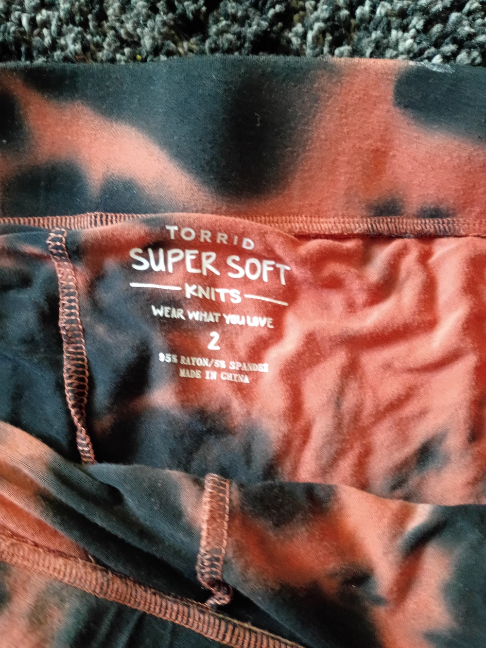 torrid Orange and Black Tie-Dye Skater Skirt - Picture 2 of 3